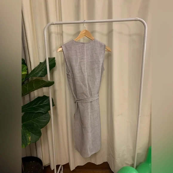 Topshop sz XS Suit vest with belt grey maroon - Picture 4 of 7